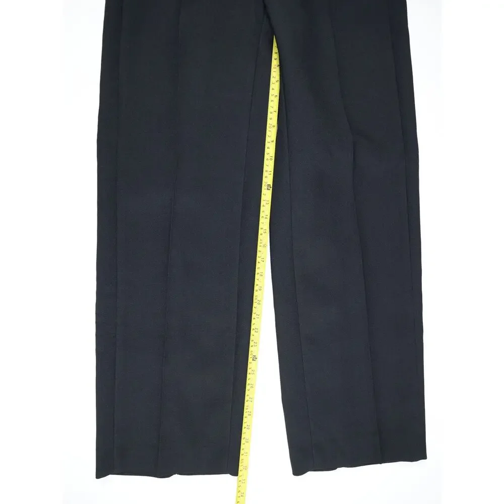 Quiet Luxury Tory Burch Black Wide Leg Tailored Trousers Pants Business Chic 6